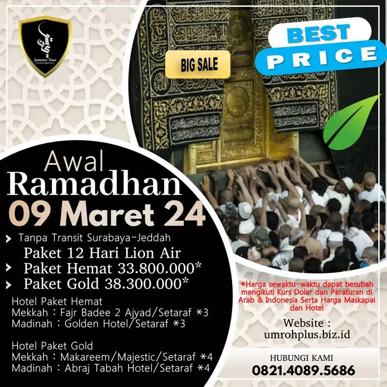 Biaya Umroh Ramadhan Lumajang Awal Ramadhan Berangkat Dari Surabaya