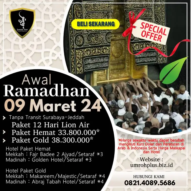 Jadwal Umroh Ramadhan Surabaya Awal Ramadhan Berangkat Dari Surabaya