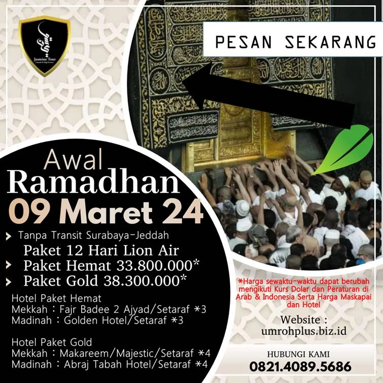 Biaya Umroh Ramadhan Ponorogo Awal Ramadhan Berangkat Dari Surabaya