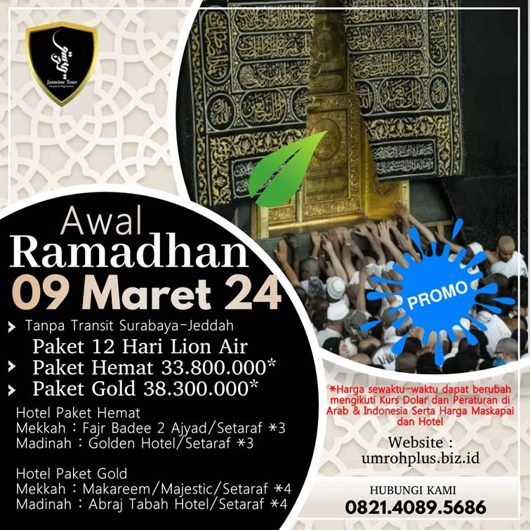 Jadwal Umroh Ramadhan Surabaya Awal Ramadhan Murah