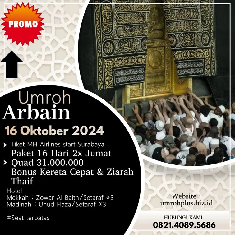 Harga Umroh Arbain 2024 Kabupaten Tuban