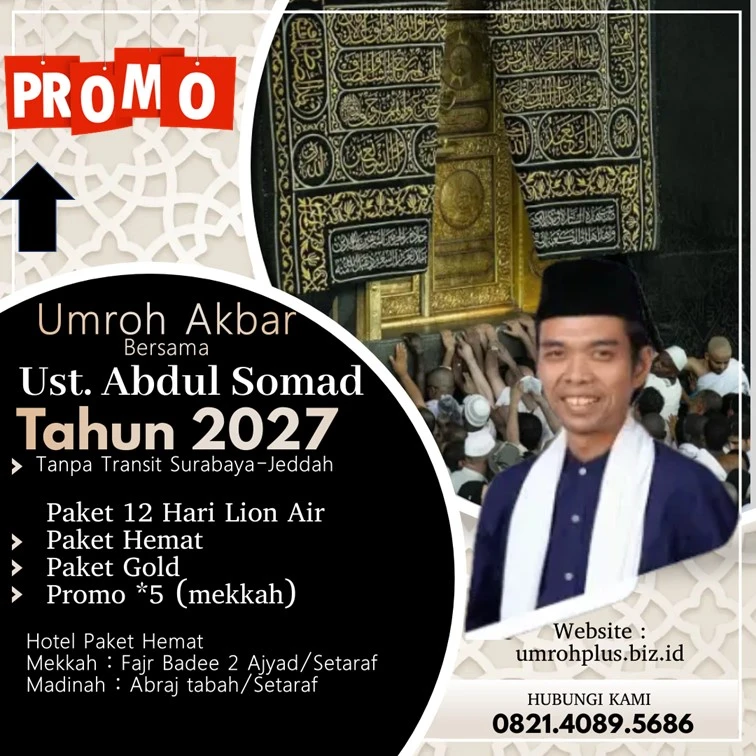 Jadwal Umroh Ustadz Abdul Somad 2027 Kota Mojokerto