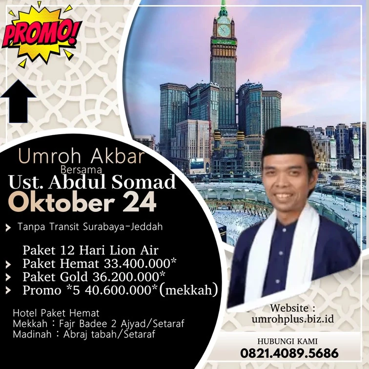 Biaya Umroh Ustadz Abdul Somad 2024 Kota Surabaya