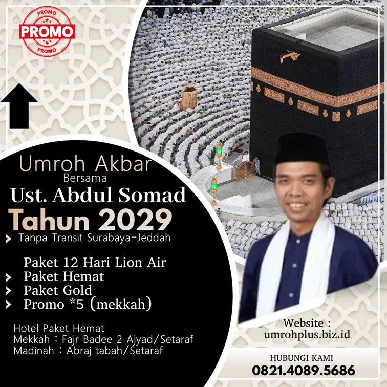 Biaya Umroh Ustadz Abdul Somad 2029 Kabupaten Blitar